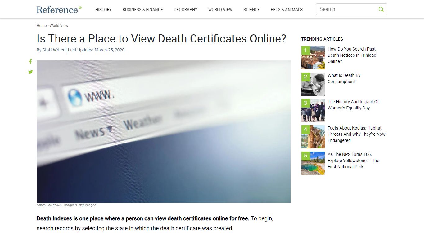 Is There a Place to View Death Certificates Online? - Reference.com